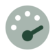 A minimalist icon of a gauge with the needle pointing to the maximum level.