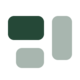 A minimalist icon showing a mix of rectangles in different colors
