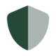 A minimalist icon of a shield with a halved design, typically used to represent protection or security.